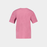 T-Shirt Embroidery Anglais - Ganni - Coton - Rose