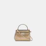 Sac À Main Lee Radziwill Petite Double - Tory Burch - Cuir - Beige