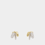 Boucles D'oreilles Stacked Rhinestone - Simone Rocha - Métal - Argenté