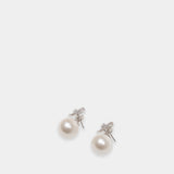 Boucles D'oreilles Crystal Bow Back - SELF PORTRAIT - Perles - Argenté