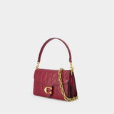 Sac Porté Épaule Quilted Glazed Chain Tabby - Coach - Cuir - Rouge