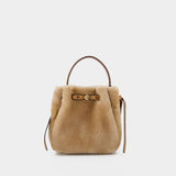 Sac Porté Épaule Romy Bucket - Tory Burch - Cuir - Marron
