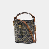Sac À Main T-Monogram Mini - Tory Burch - Cuir - Bleu