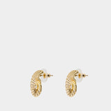 Boucles D'oreilles Crystal Shell - SELF PORTRAIT - Plaqué Or - Doré