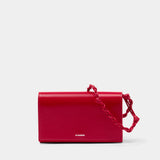Wallet On Chain Tangle - Jil Sander - Cuir - Rouge