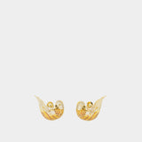 Boucles D'oreilles Plume Pave Studs - Zimmermann - Métal - Doré