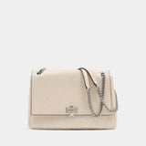 Sac Porté Épaule Charlie - Tory Burch - Cuir - Beige