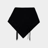 Écharpe Merino Lace Up Neckerchief - Simone Rocha - Laine - Noir