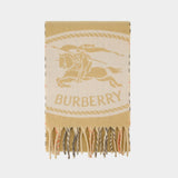 Écharpe Mu Knight St To Chck - Burberry - Cachemire - Beige