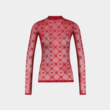 Top Monogramme Flock - Marine Serre - Mesh - Rouge