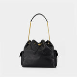 Sac Porté Épaule Charlie Large - Tory Burch - Cuir - Noir