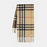 Écharpe Mu 168x30 Giant Check - Burberry - Cachemire - Beige