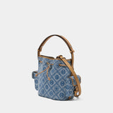 Sac À Main T-Monogram - Tory Burch - Coton - Bleu