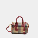 Sac À Main Ll Mini Bowling - Burberry - Coton - Rouge