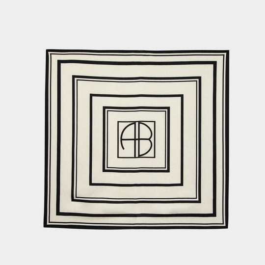 Écharpe York Monogram - ANINE BING - Soie - Imprimé