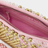 Sac Baguette Denim - Germanier - Perles - Dorée/Rose