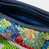 Sac Baguette Denim - Germanier - Perles - Multi