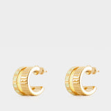 Boucles D'Oreille Mini Slot - Ivi - Or - Coquille D'Œuf