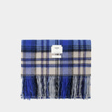 Écharpe Tartan - Ader Error - Laine - Bleu