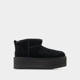 Classic Ultra Mini Platform Femme en Shearling Noir