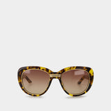 Lunettes de Soleil Cat Eye en Acétate Marron