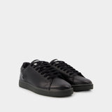 Baskets Orion Beige en Cuir Noir