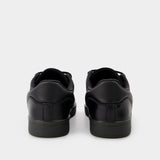 Baskets Orion Beige en Cuir Noir