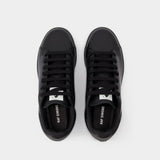 Baskets Orion Beige en Cuir Noir