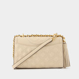 Sac Fleming Small Convertible Shoulder en Cuir Beige