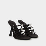 Sandales Nala 105 Logo - Alexander Wang - Satin - Noir