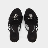 Sandales Nala 105 Logo - Alexander Wang - Satin - Noir