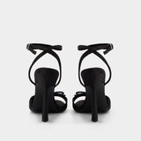 Sandales Dahlia 105 Bow - Alexander Wang - Satin - Noir