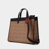 Sac Signature Field Tote 40 en Toile Enduite Beige