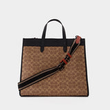 Sac Signature Field Tote 40 en Toile Enduite Beige