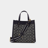 Sac Field Tote Signature 22 en Jacquard Bleu Marine