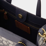 Sac Field Tote Signature 22 en Jacquard Bleu Marine