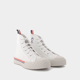 Baskets Collegiate High Top en Cuir Blanc