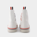 Baskets Collegiate High Top en Cuir Blanc