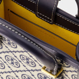 Sac À Main T Monogram Mini - Tory Burch - Coton - Tory Navy