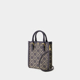 Sac À Main T Monogram Mini - Tory Burch - Coton - Tory Navy