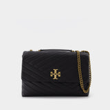Sac Kira Chevron Medium en Cuir Noir