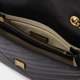 Sac Kira Chevron Medium en Cuir Noir