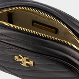 Sac Hobo Kira Chevron Small Camera - Tory Burch - Cuir - Noir
