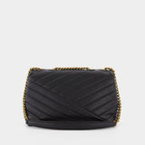 Sac Kira Chevron Small en Cuir Noir