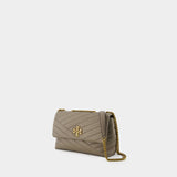 Sac Kira Chevron Small - Tory Burch - Cuir - Gris