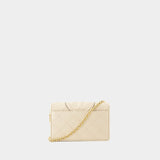 Sac à bandoulière Fleming Soft Chain - Tory Burch - Cuir - Beige