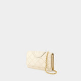 Sac à bandoulière Fleming Soft Chain - Tory Burch - Cuir - Beige