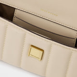 Sac Hobo Kira Mini Flap - Tory Burch - Cuir - Brie