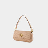 Sac À Bandoulière Kira Chevron Small Flap - Tory Burch - Cuir - Beige