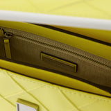 Sac Hobo Mini Fleming - Tory Burch - Cuir - Jaune/Blanc